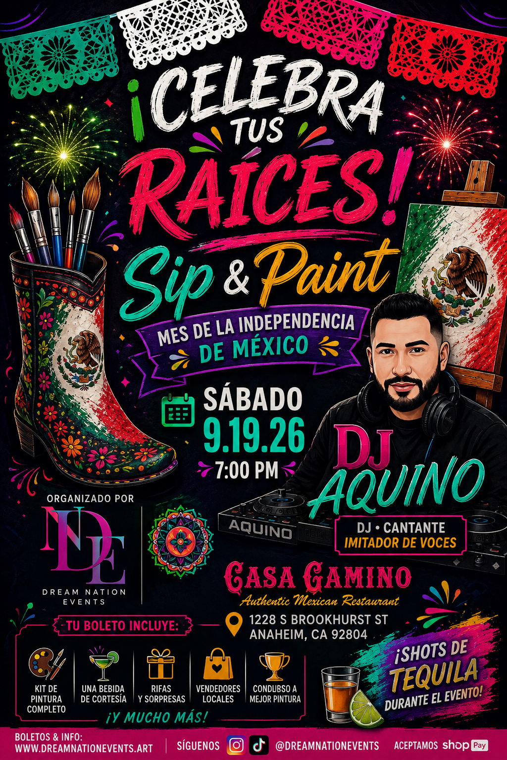 🎨🎉 Sip & Paint: Celebra Tus Raíces 🇲🇽✨ Pre-Sale for only $40 (Limited time) / Anaheim