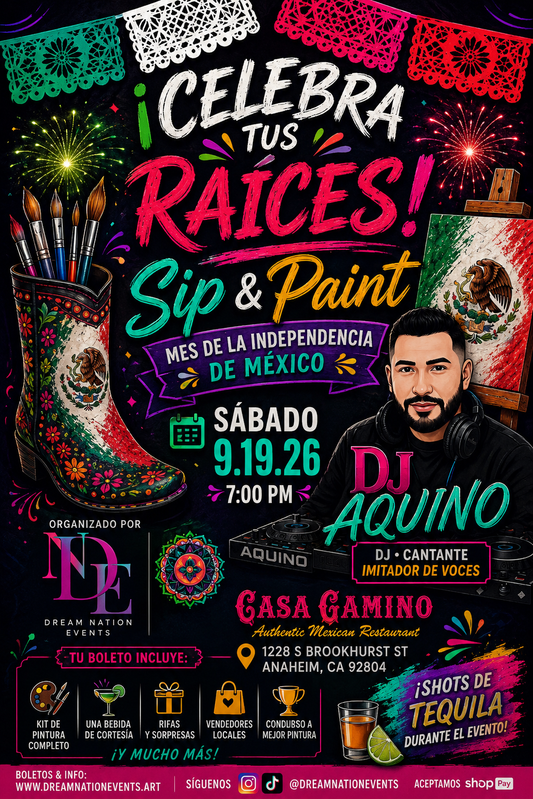 🎨🎉 Sip & Paint: Celebra Tus Raíces 🇲🇽✨ Pre-Sale for only $40 (Limited time) / Anaheim
