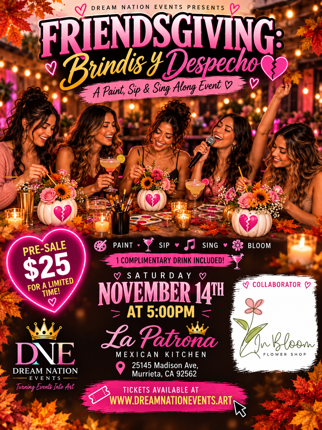 Friendsgiving: Brindis y Despecho / Murrieta / $25 pre-sale